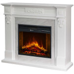 Chemin�e �lectrique truman, sur pied, effet marbre blanc, l121xp38xh108