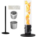 Chemin�e � l'�thanol, feu d'int�rieur tornade, flamme r�elle rotative, chauffage d'ambiance