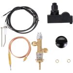 Chemin�e � gaz gpl, propane, foyer, flamme, soupape de contr�le de s�curit�, kit d'allumage � bouton ...