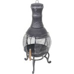 Hhg - jamais utilis] chemine de jardin 352, pole de terasse, foyer, alliage fonte, 92x41x41cm