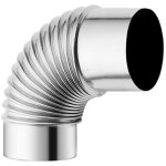 Chemin�e de po�le � bois en acier inoxydable de 60 mm, adaptateur de tuyau de coude de conduit de conduit ...