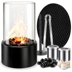 Chemin�e de table bio �thanol avec pad pu pierres d�coratives dur�e de combustion plus longue portable ...