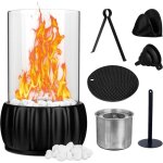 Chemine de table bio thanol portable chemine biothanol avec chambre de combustion petite cheminee ...