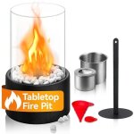 Chemin�e de table � l'�thanol, 16, 5 x 16, 5 x 27, 5 cm, noire