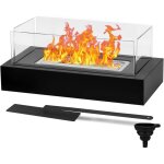 Chemin�e de table, chemin�e de table rectangulaire avec verre � 4 c�t�s, mini chemin�e portable pour ...