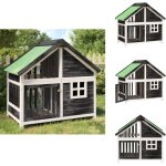 Vidaxl - chenil gris 96x60, 5x87 cm bois de pin solide - niche pour chien - chenil extrieur - abri pour ...