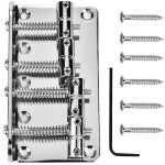 Kkmoon - chevalet 4 cordes pour basse lectrique - sans vibrato - mtal de prcision (finition argente) ...