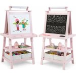Costway - chevalet pour enfants 3 en 1 tableau de dessin magntique double faces (tableau blanc / noir) ...