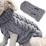 Chien pull gilet manteau chaud animal de compagnie doux tricot laine hiver pull tricot au crochet manteau ...