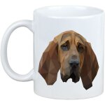 Chien de saint - hubert - mug avec photo et inscription g�om�trique chien art - dog