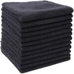 Chiffons en fibres ultrafines noires, chiffon de nettoyage m�nager, chiffon de cuisine en coton polyester, ...