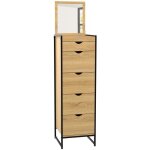 Chiffonnier 5 tiroirs detroit 40 cm avec miroir meuble d'entre design industriel