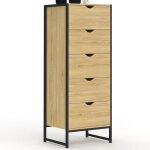 Chiffonnier 5 tiroirs detroit 45 cm commode semainier design industriel Chiffonnier 5 tiroirs detroit 45 cm commode semainier design industriel