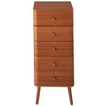 Chiffonnier 5 tiroirs avec fa�ades aux bords arrondis h100 cm - karl - calicosy