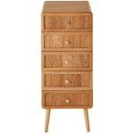 Chiffonnier 5 tiroirs avec façades lamellées h100 cm - ava - calicosy Chiffonnier 5 tiroirs avec façades lamellées h100 cm - ava - calicosy