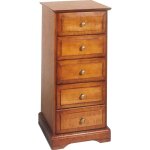 Chiffonnier 5 tiroirs merisier louis philippe l 44, 2 cm h 93, 7 p 41 cm