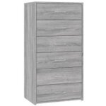 Chiffonnier 6 tiroirs en bois homy 50cm - le rangement pratique - chne gris