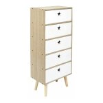 Chiffonnier enfant 'star' 91cm blanc & beige