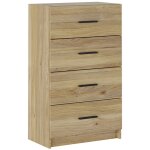 Chiffonnier, meuble de rangement avec 4 tiroirs coloris chêne mauvella - longueur 60 x profondeur 34, ... Chiffonnier, meuble de rangement avec 4 tiroirs coloris chêne mauvella - longueur 60 x profondeur 34, ...