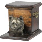 Chihuahua  poil long - une urne pour cendres de chien avec une statuette, une urne lgante pour un ...