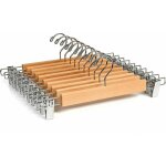 Lot de 10 cintres en bois naturelle 36cm, pour pantalons jupes chaussettes sous vêtements, cintre antidérapant ... Lot de 10 cintres en bois naturelle 36cm, pour pantalons jupes chaussettes sous vêtements, cintre antidérapant ...