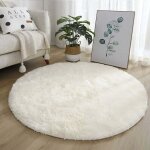 Choyclit - 120cm tapis rond chambre tapis salon anti slip doux moelleux tapis shaggy tapis de sol grand ...