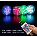 6 pcs lumire led submersible, 10led lampes sous - marines 16 couleurs rgb avec 12 ventouses et 1 rf ...