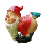 Nu fesses statue de gnome de jardin, polyrsine, cul nu de nain