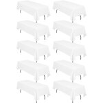 Paquet de 10 nappes rectangulaires, 153x260cm nappe blanche en polyester pour tables rectangulaires de ... Paquet de 10 nappes rectangulaires, 153x260cm nappe blanche en polyester pour tables rectangulaires de ...