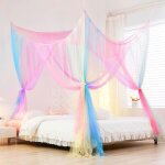 Ciel de lit cabane, color� moustiquaire de lit, baldaquin de lit pour d�coration de chambre de fille, ...