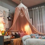 Ciel de lit enfant lit  baldaquin pour bb tente de dme avec guirlande d'toiles dcoration pour chambre ...