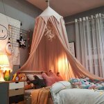Ciel de lit enfant lit � baldaquin pour b�b� tente de d�me avec guirlande d'�toiles d�coration pour chambre ...