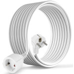 Cilia rallonge �lectrique 10m schuko 16a 3680w, c�ble d'extension blanc avec fiche coud�e 90� et terre, ...