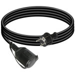 Cilia rallonge �lectrique 3m avec clapet de protection, c�ble extension schuko 16a 3680w, fiche coud�e ...