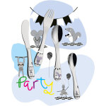 Cilio - couverts enfants party 4 pi�ces