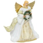 F��ric lights and christmas - d�co sapin de no�l cimier poup�e ange avec ailes et couronne blanc et dor� ...