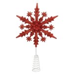 Paris prix - cimier de sapin paillet flocon 23cm rouge