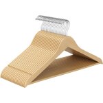 Cintres en bois, lot de 20, fins, avec encoches, porte - pantalons, crochet pivotant  360, bois de ...