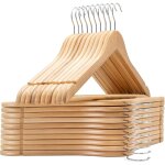 Cintres en bois marron, 43, 5 cm de long, lot de 20 avec rainures antid�rapantes, adapt�s aux costumes, ...