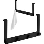 Cintre pour cabine de douche, crochet porte - serviettes quadruple en acier noir