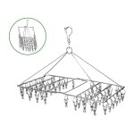 Cintre  chaussettes pour corde  linge, tendoir  vtements, sche - chaussettes pliable, 52 clips, ...