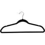 Cintres en flocage, lot de 10, noir, taille (44, 5 22, 5 0, 5 cm). porte - accessoires, crochet 360, ...