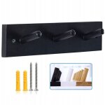 Cintre mural en bois noir pour v�tements et cl�s