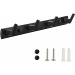 Cintre mural (noir), cintre mural pour salle de bain, cintre mural pour serviettes, cintre avec 4 crochets ...