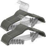 Cintres pour pantalons, lot de 20, en velours, longueur 42, 5 cm, avec pinces r�glables, antiglisse, ...