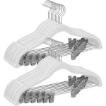 Cintres pour pantalons, lot de 20, en velours, longueur 42, 5 cm, avec pinces rglables, antiglisse, ...