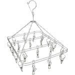 Cintres peu encombrants avec 20 clips pour chaussettes, sous - v�tements, v�tements de b�b�, acier inoxydable ...