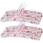 Cintres rembourr�s, 10pcs 15 pouces de coucher en satin floral, cintres rembourr�s non glissants, pas ...