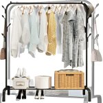 Cintre, silencieux, sur pied, �tag�re � chaussures, m�tal