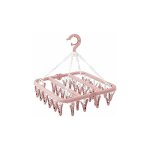 Cintre de sous - vêtements avec 32 clips pliable pince à linge étendoir à linge résistant au vent suspendu ... Cintre de sous - vêtements avec 32 clips pliable pince à linge étendoir à linge résistant au vent suspendu ...